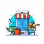 وکتور خرید آنلاین در ماه مبارک رمضان رنگ روشن