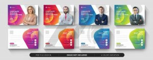 فایل لایه باز کارت پستال تجاری شرکتی رنگارنگ