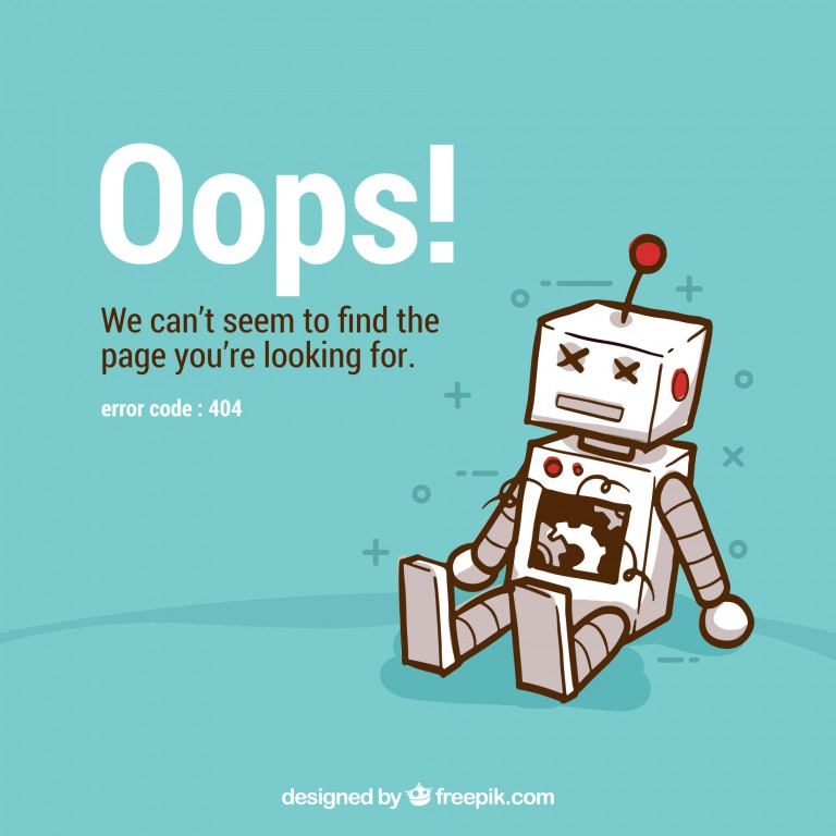 وکتور طرح خطا 404 با ربات