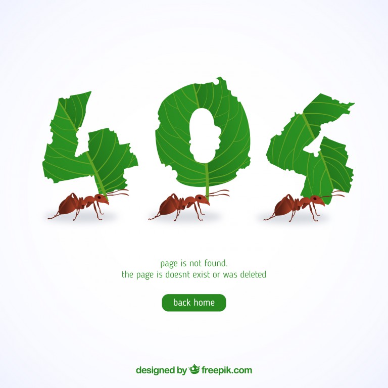 وکتور طرح خطا 404 با مورچه رنگ روشن