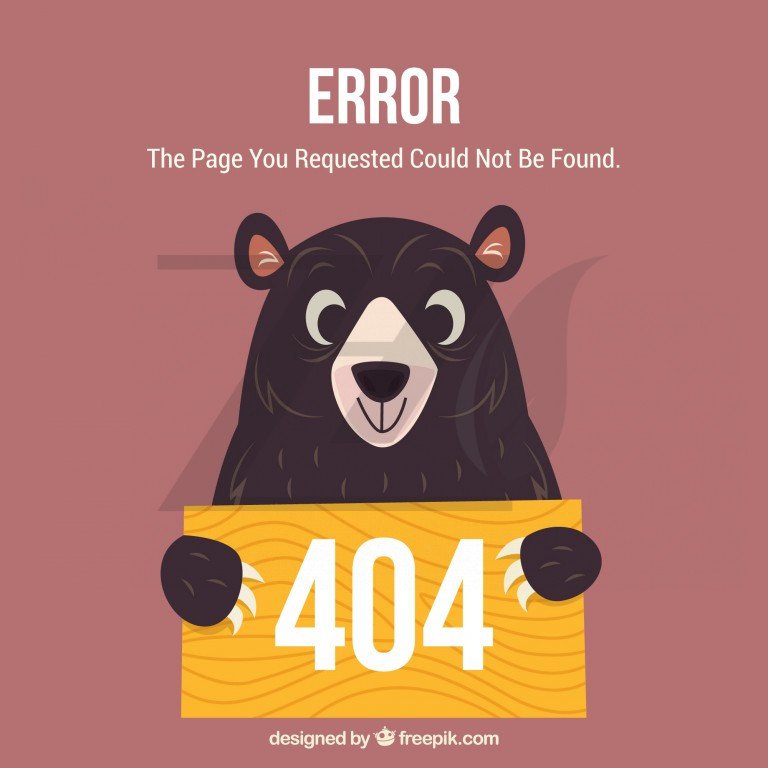 وکتور ارور خطا 404 طرح خرس