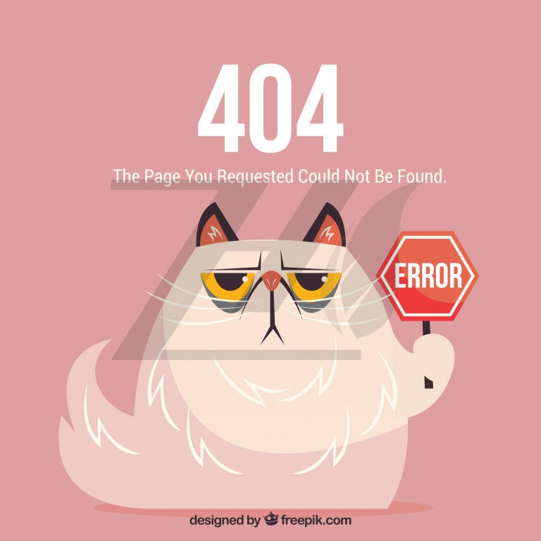 وکتور خطا 404 طرح گربه ناراحت