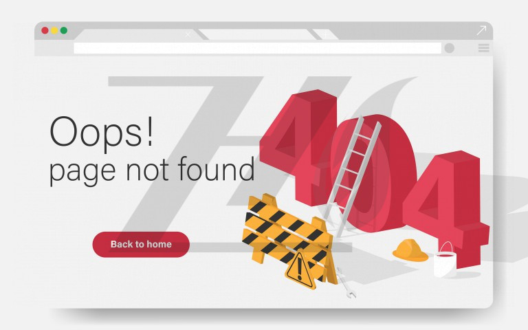 وکتور خطا 404 طرح پله رنگ روشن