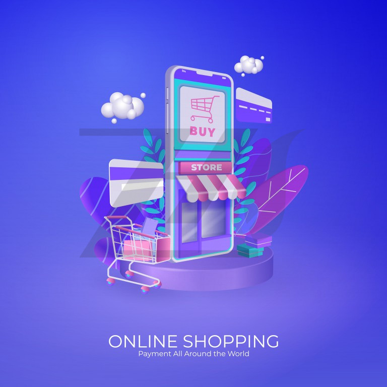 وکتور طرح خرید آنلاین از فروشگاه اینترنتی