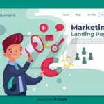 وکتور صفحه بازاریابی دیجیتال طرح جذب افراد از طریق آهن ربا