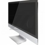 وکتور صفحه نمایش مانیتور کامپیوتر با صفحه سیاه جدا شده زاویه کنار