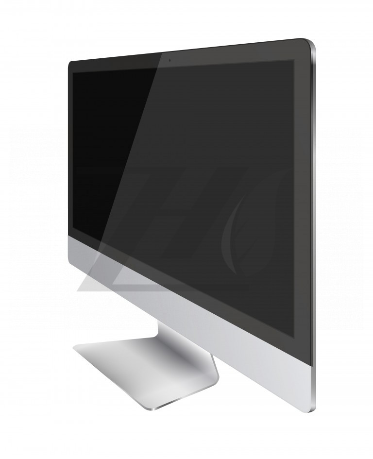 وکتور صفحه نمایش مانیتور کامپیوتر با صفحه سیاه جدا شده زاویه کنار