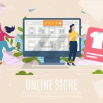 وکتور طرح فروشگاه آنلاین و خرید اینترنتی رنگ روشن
