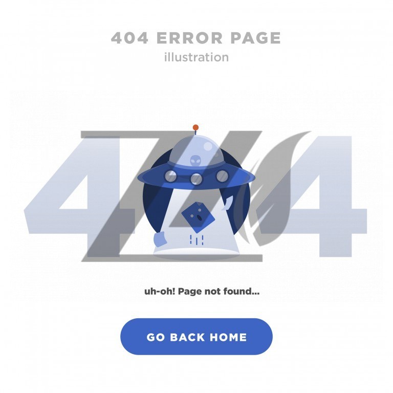وکتور خطا 404 طرح سفینه فضایی رنگ روشن