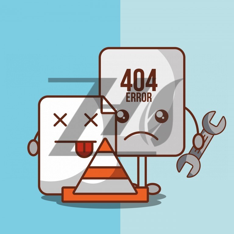 وکتور خطا 404 طرح گریه رنگ روشن