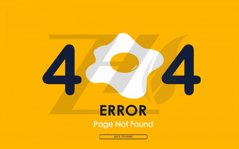وکتور مدل خطا 404 با پس زمینه زرد طرح تخم مرغ سرخ شده
