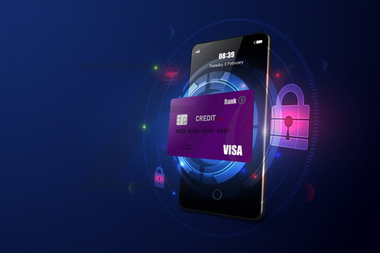 وکتور طرح امنیت پرداخت آنلاین در تلفن همراه