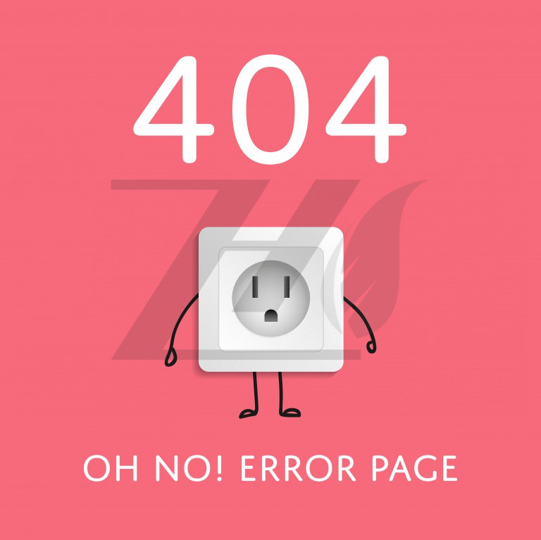 وکتور خطا 404 طرح پریز برق رنگ روشن