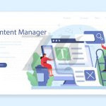 وکتور صفحه فرود بنر وب مدیریت محتوا وکتور صفحه فرود بنر وب مدیریت محتوا