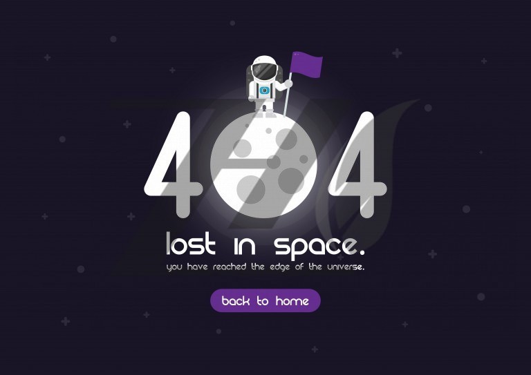 وکتور خطا 404 طرح آدم فضایی رنگ تیره
