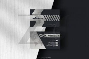 فایل لایه باز موکاپ کارت ویزیت رنگ تیره طرح سه بعدی