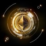 وکتور طرح شبکه جهانی ارز دیجیتال رنگ طلایی