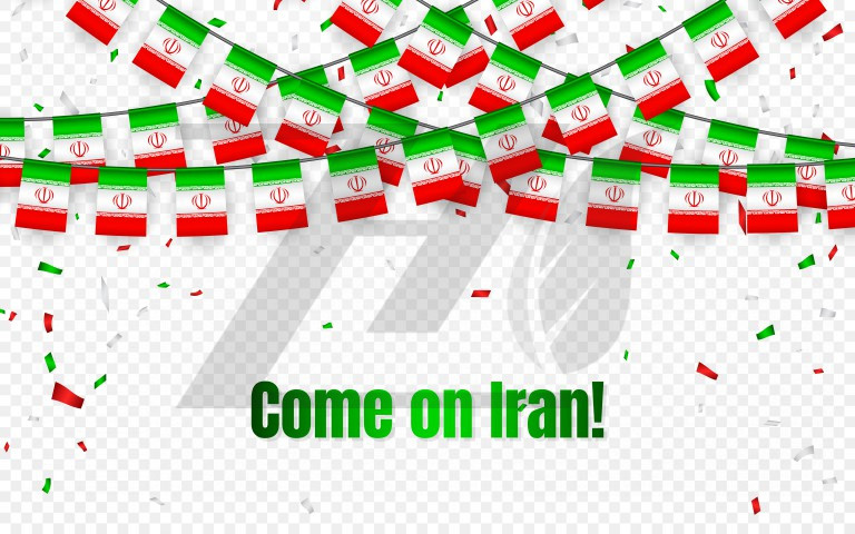 وکتور گلدسته پرچم ایران بدون پس زمینه