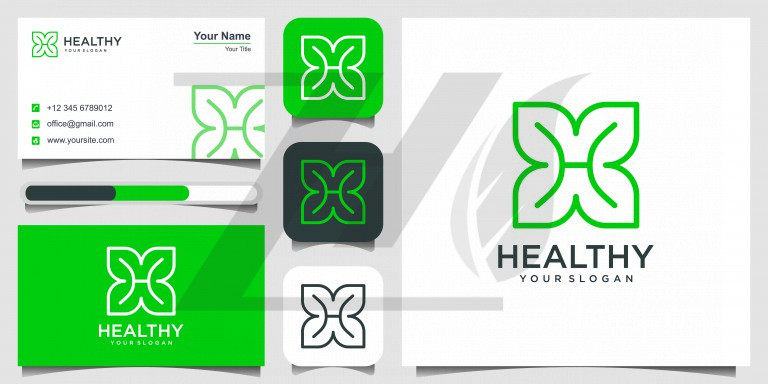 کارت ویزیت همراه با لوگو رنگ سبز در سبک های مختلف