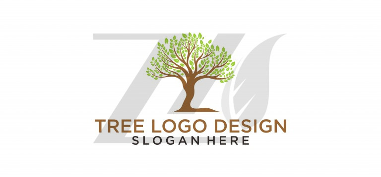 وکتور طراحی لوگو درختی ساده