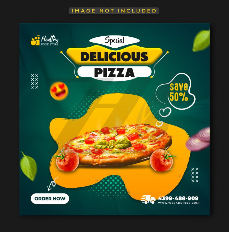 فایل لایه باز منو رستوران طرح پیتزا رنگ روشن