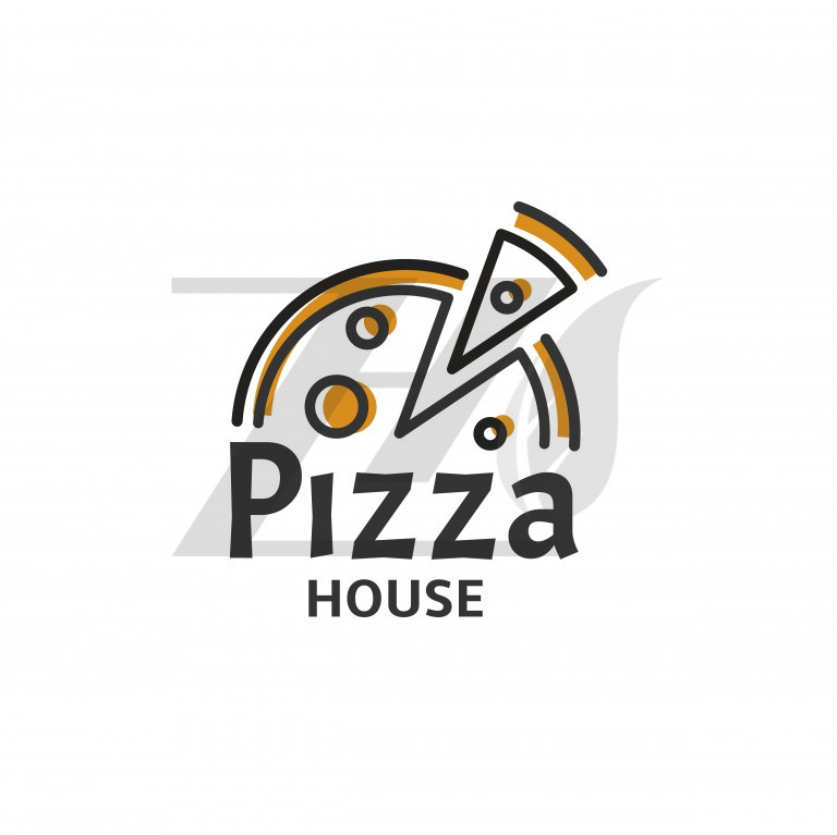 لوگو رستوران طرح پیتزا رنگ روشن