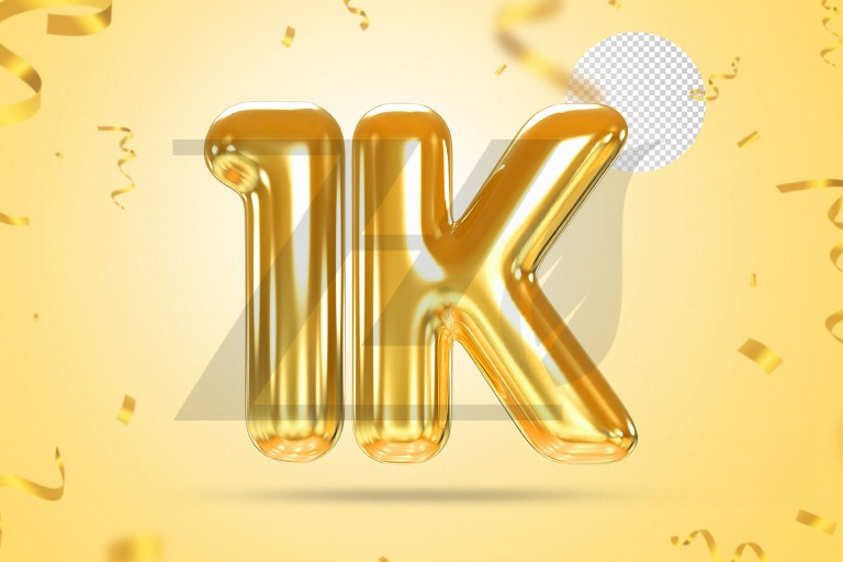 فایل لایه باز 1k دنبال کننده طرح بادکنک رنگ طلایی