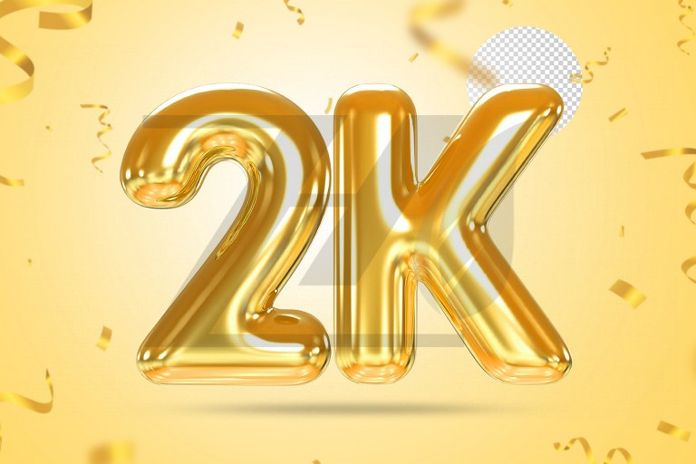 فایل لایه باز 2k دنبال کننده طرح بادکنک رنگ طلایی
