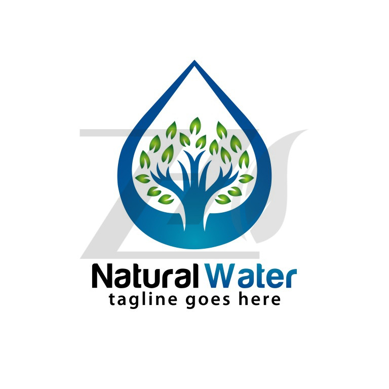 لوگو طراحی آب طبیعی قالب قطره اب