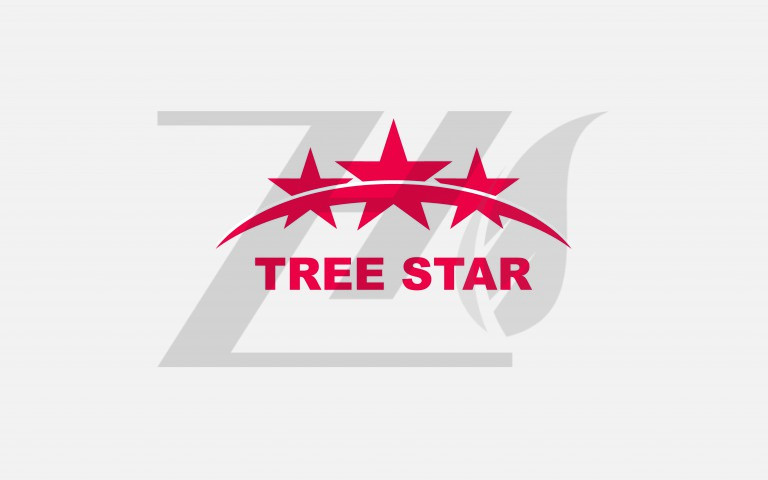 وکتور تصویر برداری طراحی لوگو ستاره درختی رنگ قرمز