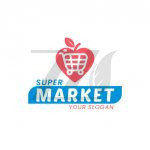 لوگو سوپرمارکت تلفیق طرح سیب و سبد خرید لوگو سوپرمارکت تلفیق طرح سیب و سبد خرید