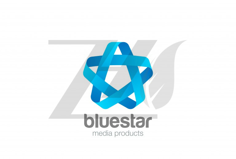 لوگو روبان آبی طرح ستاره