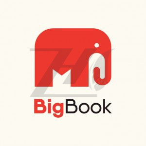 وکتور لوگو کتاب بزرگ طرح فیل قرمز
