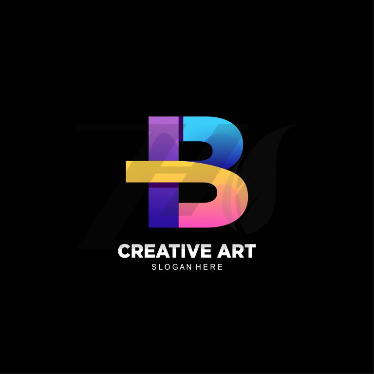 لوگو طراحی رنگارنگ حرف B