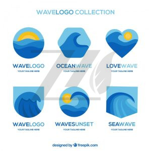 مجموعه لوگو طرح موج در شکل های مختلف