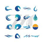 امواج آب رنگ روشن در طرح های مختلف