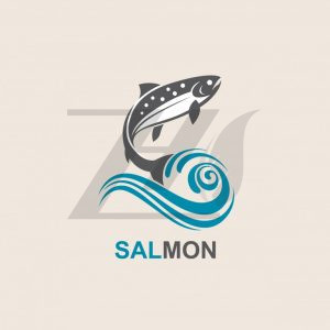وکتور نماد ماهی سالمون