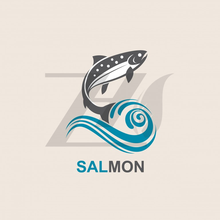 وکتور نماد ماهی سالمون