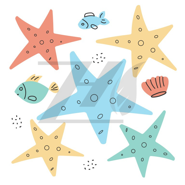 وکتور طرح کارتونی ستاره دریایی