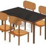 وکتور میز با چهار صندلی چوبی