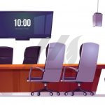 وکتور دفتر شرکت ارائه آموزش جلسات تجاری اتاق کنفرانس