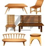 وکتور مبلمان و نیمکت چوبی