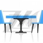 نماد وکتور میز و صندلی دونفره ابی رنگ