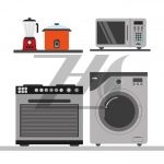 وکتور لوازم الکترونیکی آشپزخانه