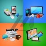 وکتور طرح لوازم هوشمند با پس زمینه های مختلف