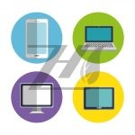 وکتور نمادهای مجموعه دستگاه های الکترونیکی