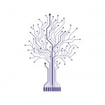 وکتور نماد درخت فناوری (مدار درختی)