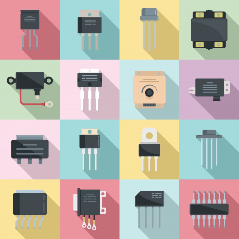 مجموعه نمادهای تنظیم کننده ولتاژ باتری آرگون