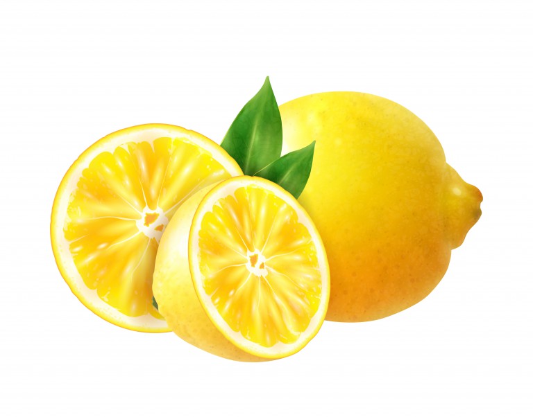 وکتور طرح میوه لیمو با پس زمینه سفید