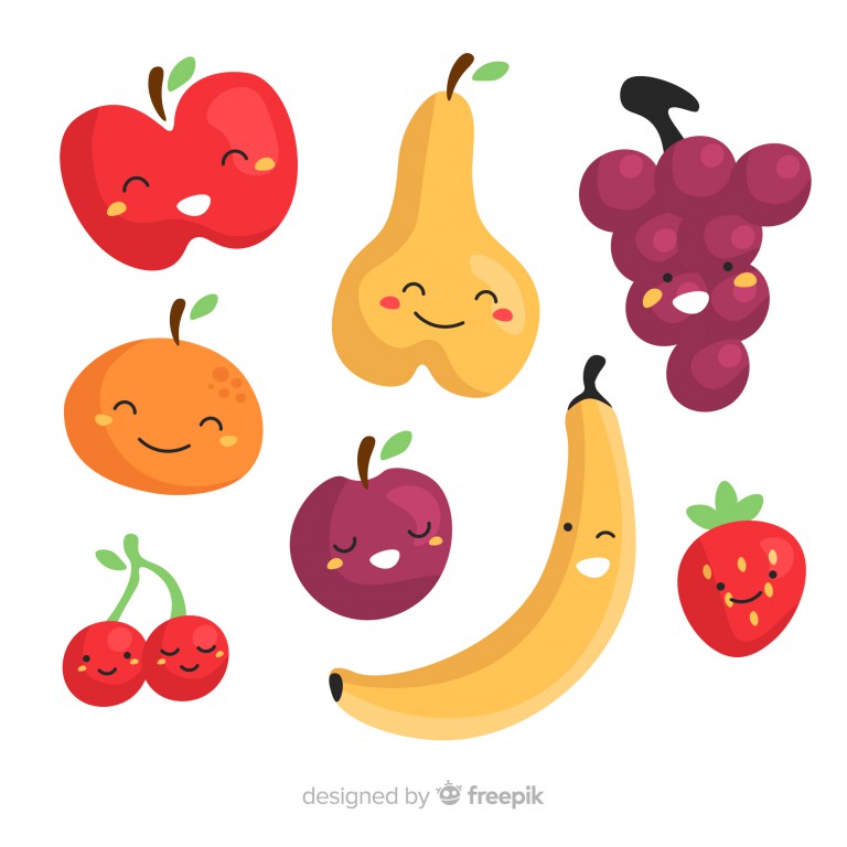 مجموعه 8 عددی وکتور طرح میوه های متفاوت